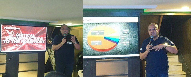 Jeff Castillo regional director for Fortinet Philippines and Nap Castillo, regional pre-sales consultant for ‎Fortinet during the threat prediction media briefing. 