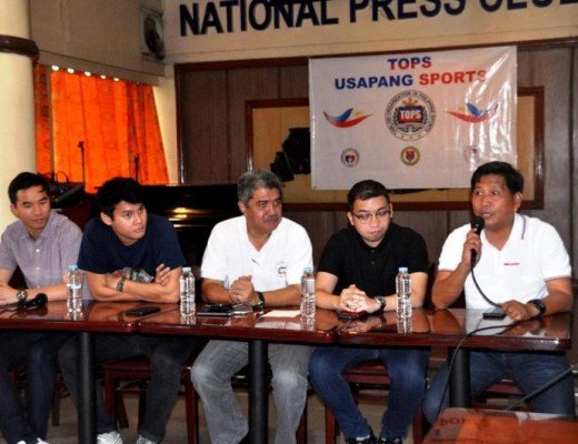 Dr. Jay Adalem (R) talks on the current changes made on leadership of PH Sports at TOPS.