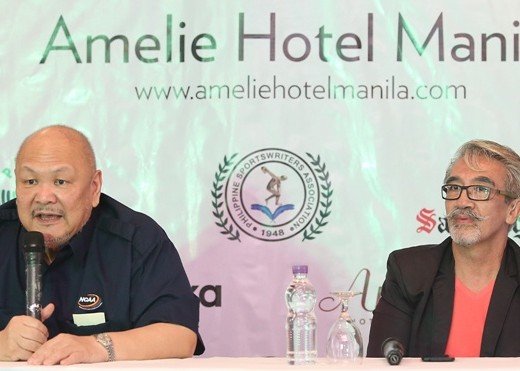 NCAA Management Committee Chairman Peter Cayco of host Arellano University and commissioner for basketball Tonichi Pujante