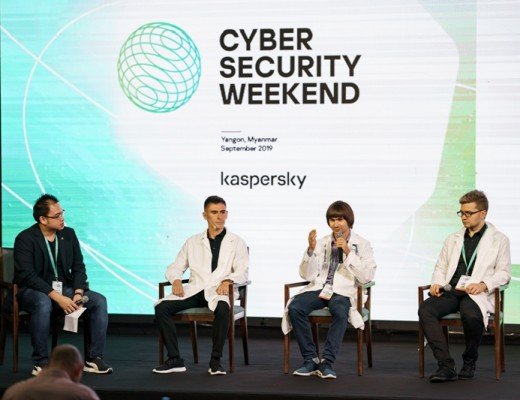 (L-R) Jesmond Chang, Head of Corporate Communications, APAC, Kaspersky; Denis Makrushin, Security Architect at Ingram Micro; Yury Namestnikov, Head of Global Research and Analysis Team (GReAT) Russia at Kaspersky; and Vitaly Kamluk, Director, GReAT APAC, Kaspersky