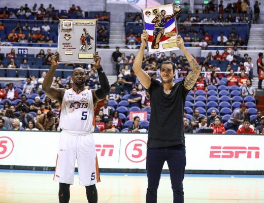 2019 PBA Best Import of the Conference - Allen Durham of Meralco Bolts (L) and 2019 PBA Gatorade Best Player - Christian Standhardinger of NorthPort Batang Pier (PBA Images)