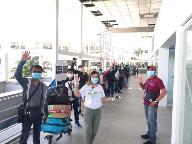 Overseas Filipino workers (OFWs) earlier stranded in Clark due to travel restrictions have arrived home in Northern Mindanao on Saturday, May 9. Photo from BCDA.