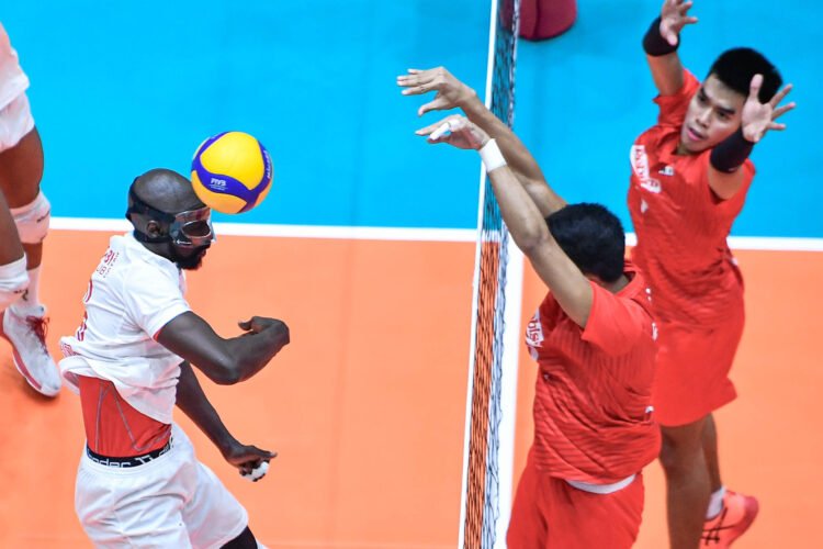 PH Rebisco loses its third game, this time against Qatar at the Asian Men's Club Volleyball Championship in Thailand. [Photo: Asian Volleyball Confederation | Eddy Phongphakthana]