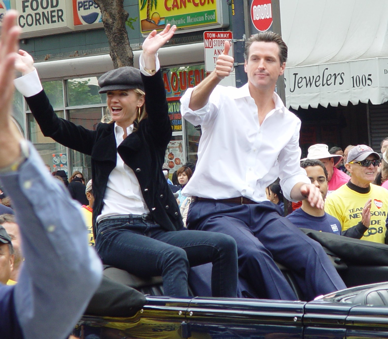 San Francisco major Gavin Newsom with his fiancee Jennifer Siebel at the 2008 Gay Parade San Francisco, CA [Wikimedia Commons | Franco Folini]