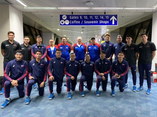Philippine Team Rebisco for the 2021 Asian Men's Volleyball Championship in Thailand. [PNVF photo]