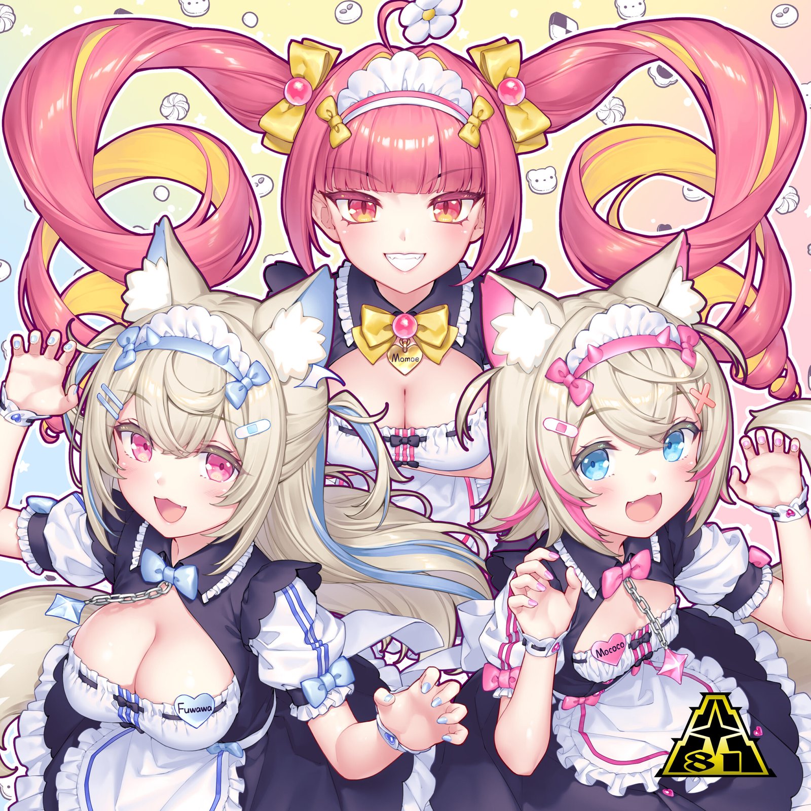 The cover art by Sayori features Aiobahn +81 and FUWAMOCO alongside Nekopara icons