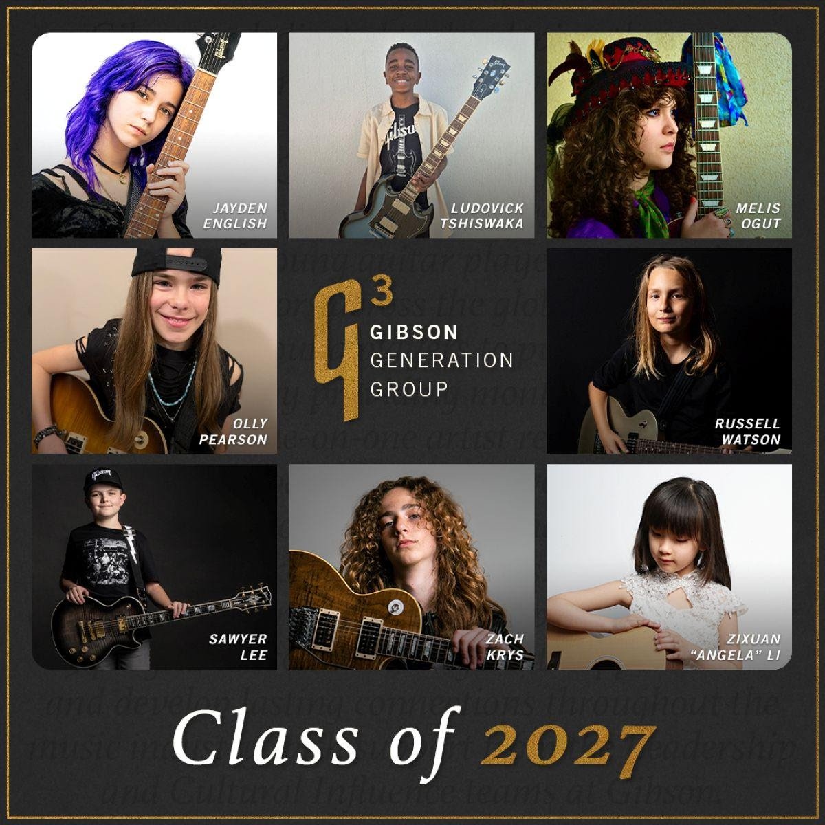 The new G3 class highlights Gibson’s long-term commitment to supporting rising talent.