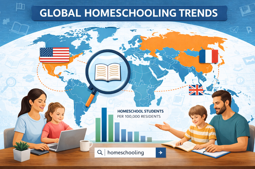 New research compares 40 countries to reveal where home-based education is growing fastest.