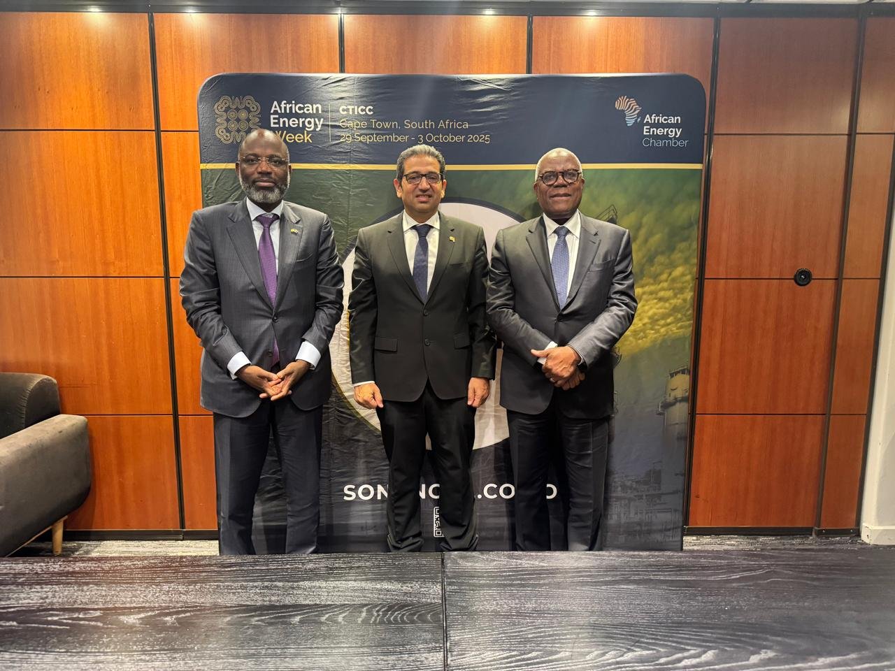 [L-R] Mr Osvaldo Inácio, Board Member of Sonangol, Mr Haytham Elmaayergi, Executive Vice President of Global Trade Bank at Afreximbank and Mr Gaspar Martins, Chairman of the Board of Directors and President of Sonangol.