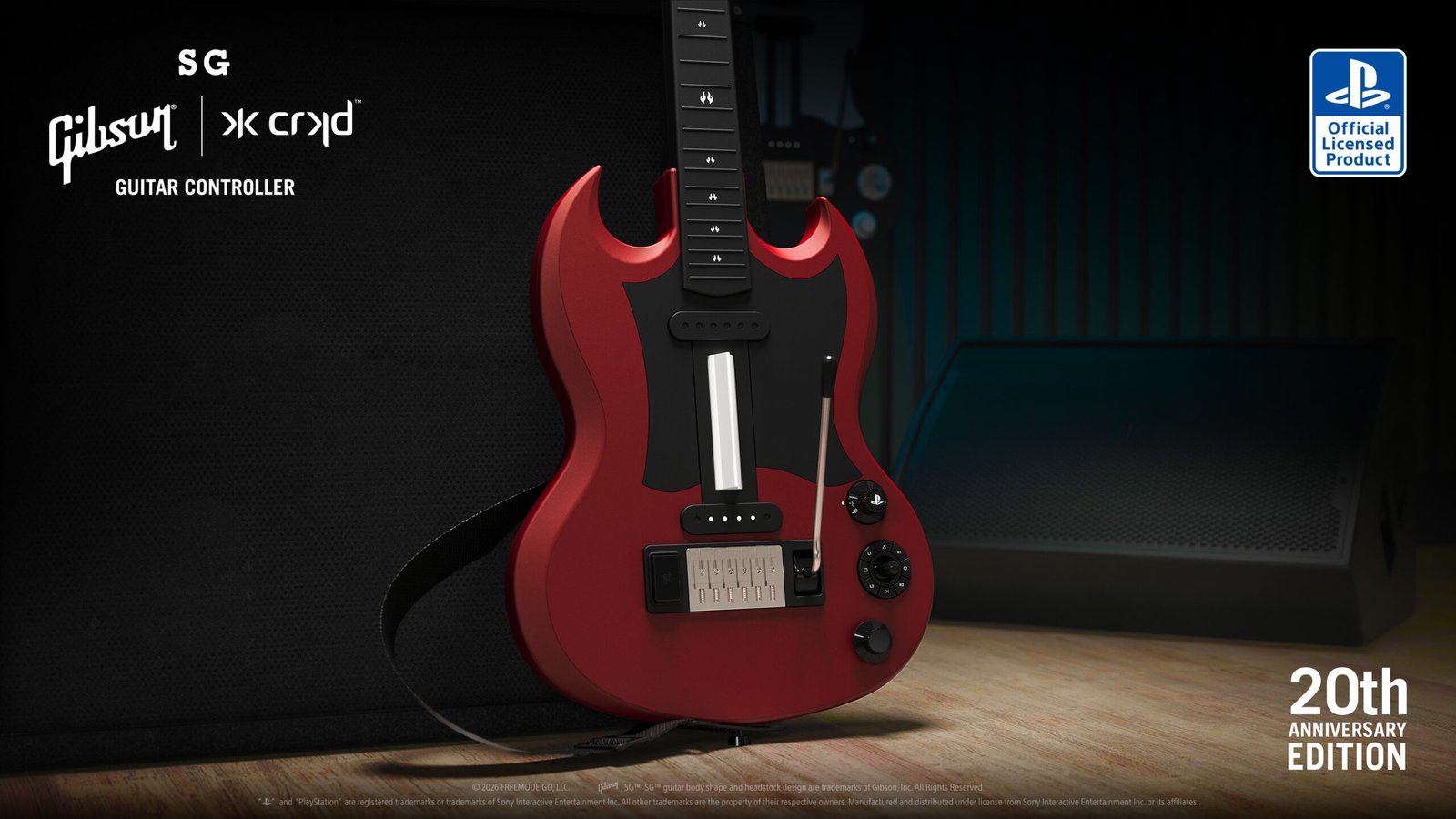 The Gibson SG Cherry Guitar Controller features a bold matte Cherry finish.