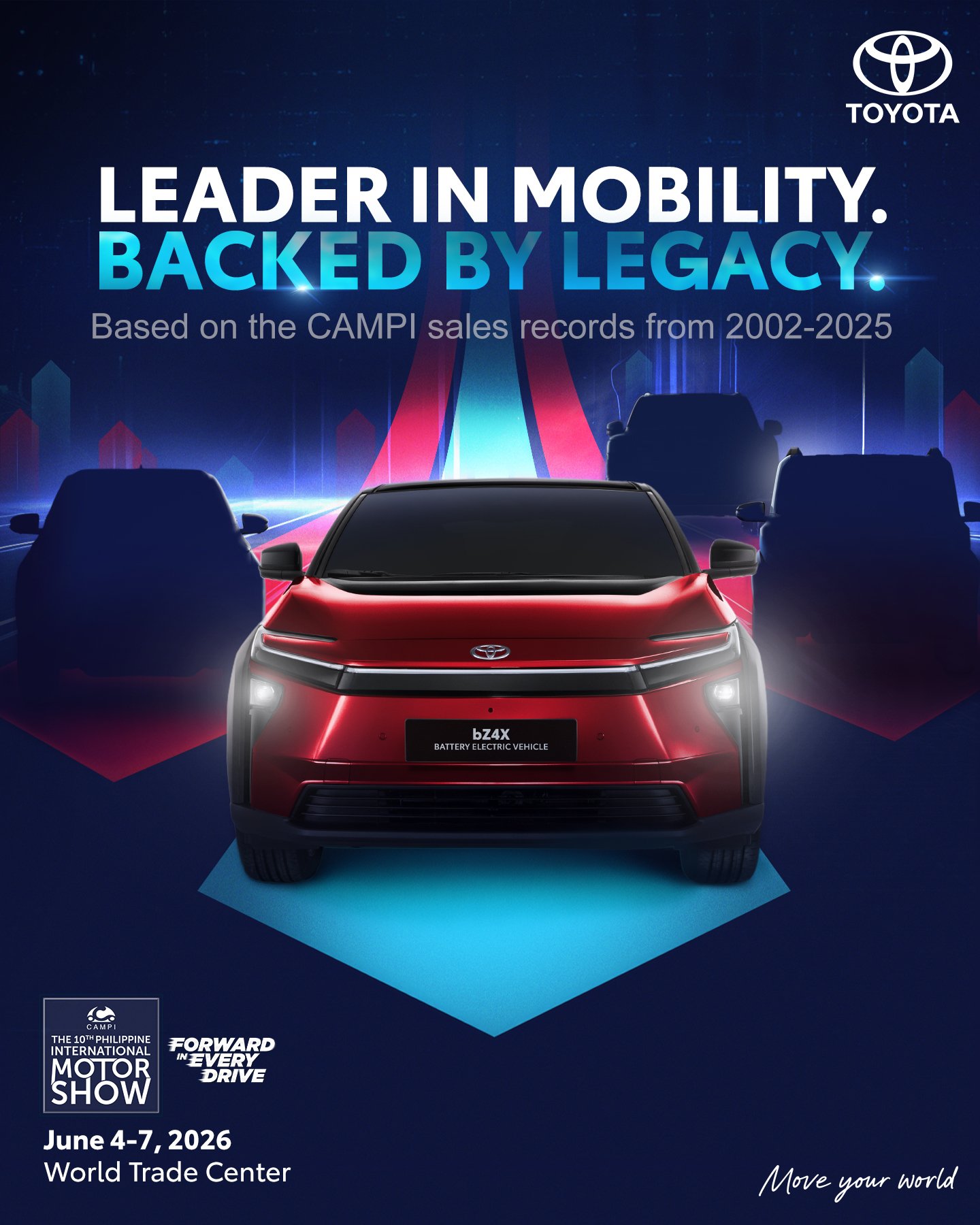 Visitors can explore Toyota vehicle options during the four-day motor show event.