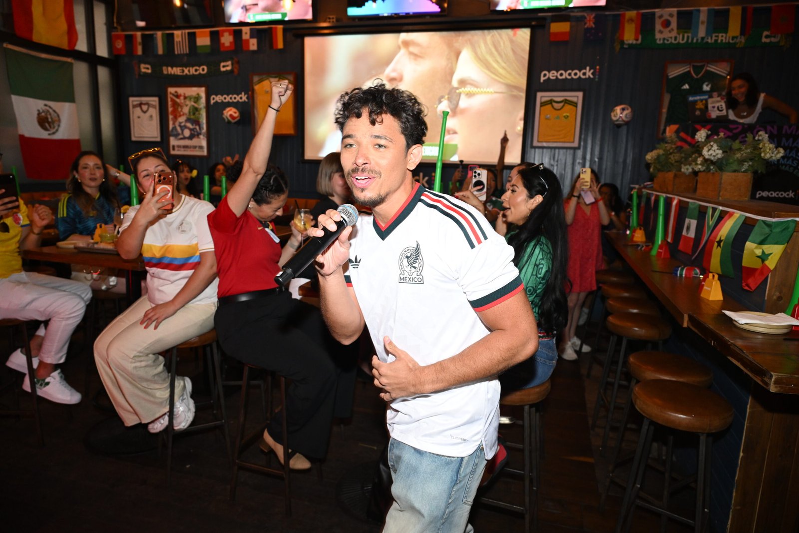 Anthony Ramos attends a FIFA World Cup 2026 watch party in New York City. [photo credit: Peacock]