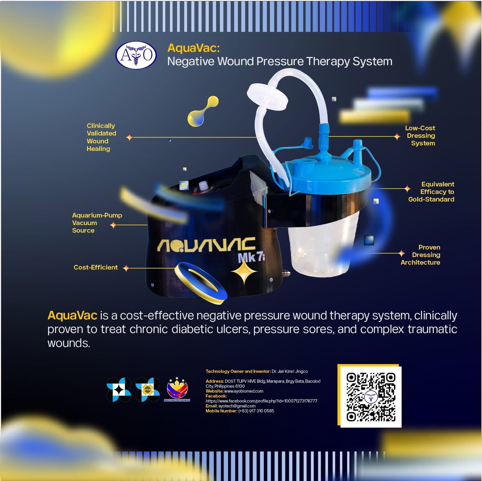 AquaVac: Negative Wound Pressure Therapy System