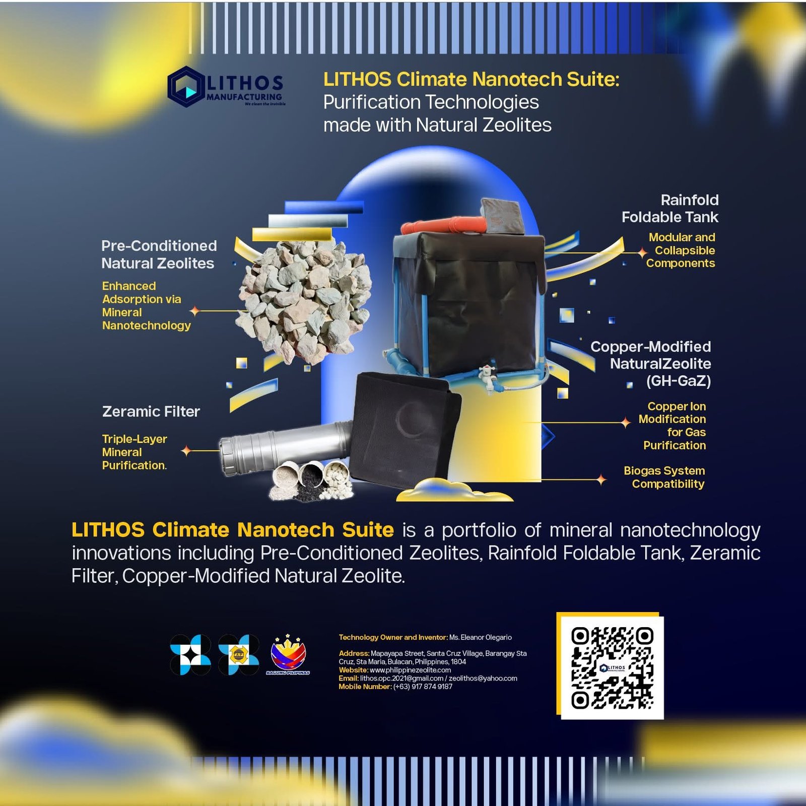 LITHOS Climate Nanotech Suite: Purification Technologies made with Natural Zeolites