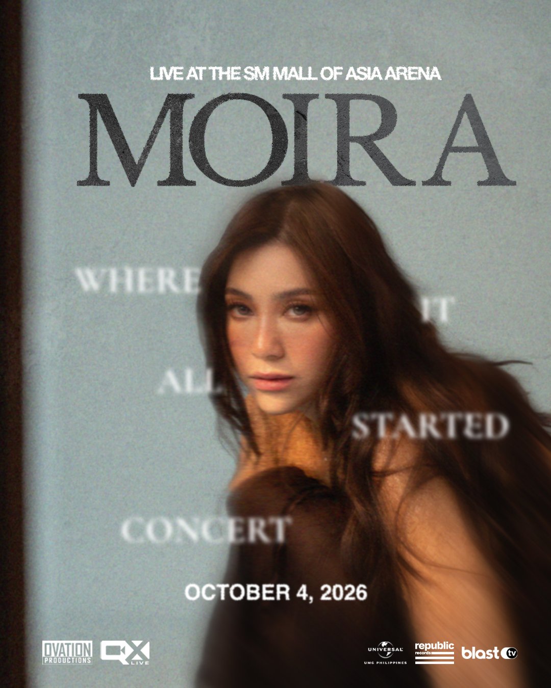 Moira will headline her first-ever solo arena concert, "Where It All Started," at the SM Mall of Asia Arena on Oct. 4.