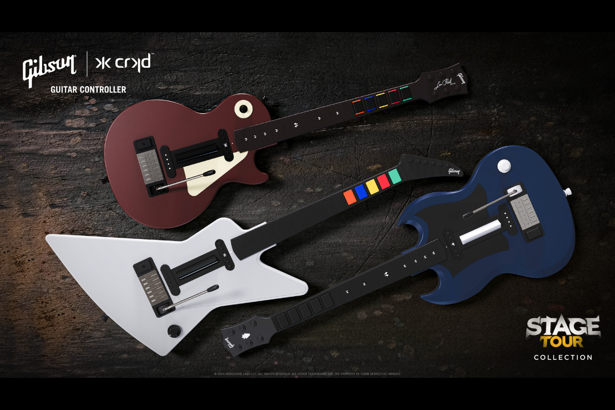 CRKD and Gibson have partnered on the Stage Tour Pro Guitar Collection featuring three Gibson-inspired controller designs.