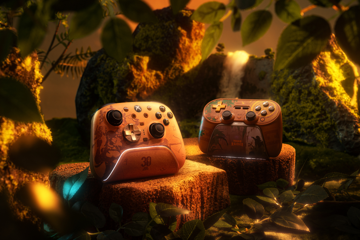 8BitDo is marking Tomb Raider's 30th anniversary with two Lara Croft-inspired gaming controllers scheduled for release in Europe.
