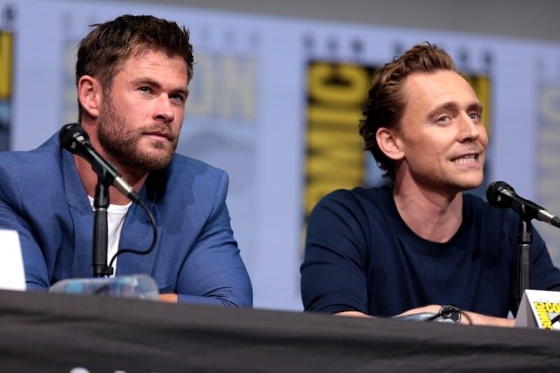 Chris Hemsworth and Tom Hiddleston (photo by Gage Skidmore/ Flickr) 