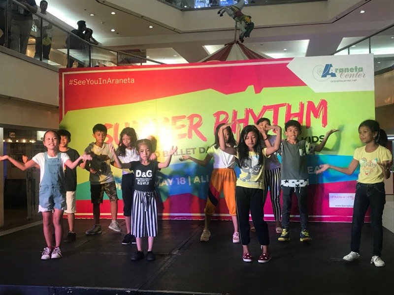 Kids dance to the Summer Rhythm at the Araneta Center