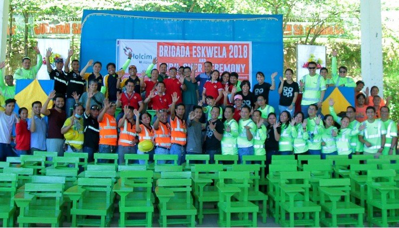 Volunteers from Holcim's facilities and partner organization nationwide such as this group in Misamis Oriental participated in the 2018 Brigada Eskwela to help prepare public schools for the opening of classes. The company has supported this Department of Education program since 2012.