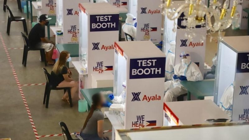 Frontliners get tested at mega swabbing centers