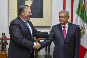 U.S. Secretary of State Michael R. Pompeo meets with Mexican President-elect Andres Manuel Lopez Obrador in Mexico City, Mexico on July 13, 2018. [State Department photo/ Public Domain] | [ photo : U.S. Secretary of State Michael R. Pompeo meets with Mexican President-elect Andres Manuel Lopez Obrador in Mexico City, Mexico on July 13, 2018. [State Department photo/ Public Domain] |Wikimedia Commons]