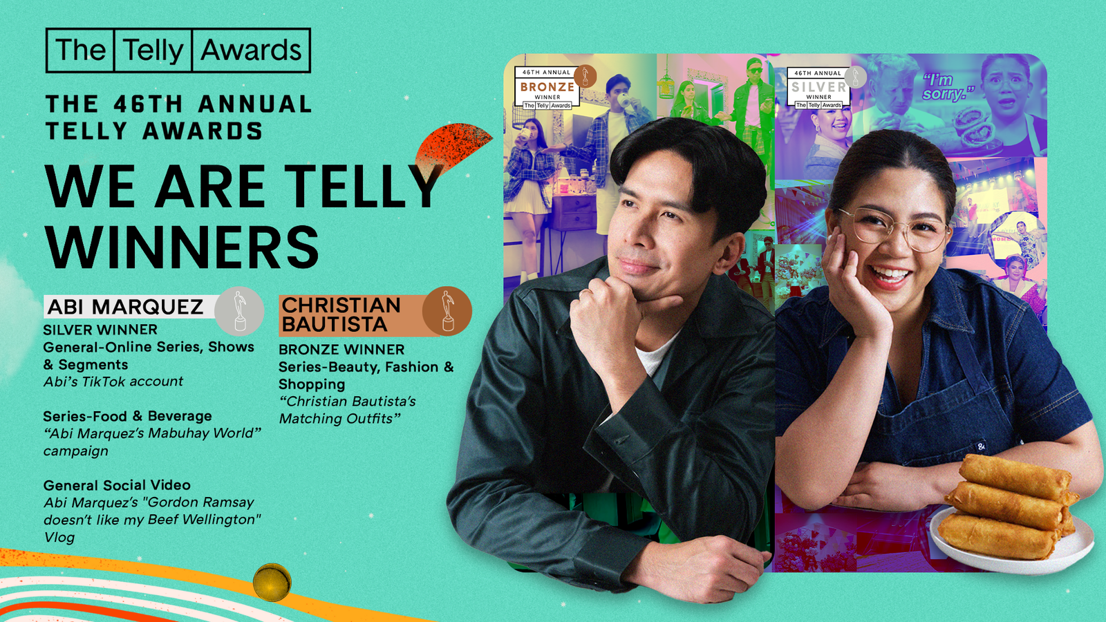 Filipino stars Abi Marquez and Christian Bautista shine at 46th Telly Awards