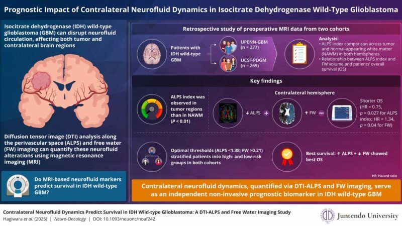 Study links disrupted brain fluid flow to poorer survival in glioblastoma patients