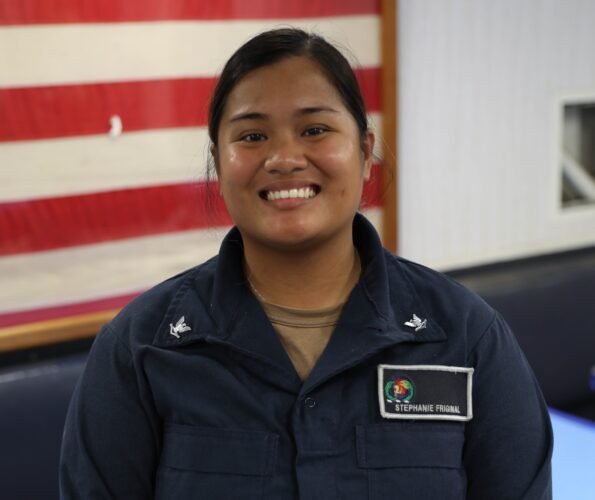 Stephanie Friginal prepares meals aboard USS Chung-Hoon as a culinary specialist. Photo by Mass Communication Specialist Seaman Trace Gorsuch, Navy Public Affairs Support Element West