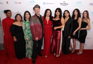(L-R) Chris Estrada, Frida Perez, Keyla Monterroso Mejia, Lorena Perez Batista, James Ortiz, Brenda Victoria Castillo, President & CEO, National Hispanic Media Coalition, Belissa Escobedo, Beth de Araújo, Danya Jimenez, Hannah McMechan and Isabella Gomez attend the National Hispanic Media Coalition Impact Awards Gala 2026 at The Beverly Hilton on April 24, 2026 in Beverly Hills, California. (Photo by Rodin Eckenroth/Getty Images for National Hispanic Media Coalition)