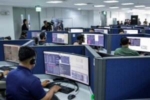 Emergency responders use new communication devices under the 911 system rollout