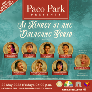Paco Park prepares for premiere of “Si Kenkoy at ang Dalagang Bukid.”