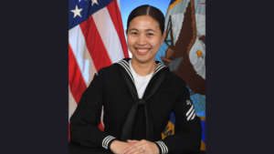 Jerelyn De Oca earns Blue Jacket of the Quarter at NAS Patuxent River.
