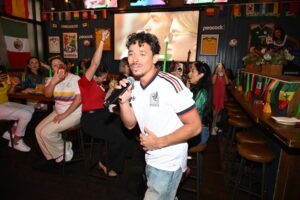 Anthony Ramos attends a FIFA World Cup 2026 watch party in New York City. [photo credit: Peacock]