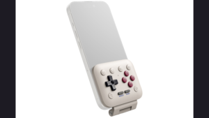 The FlipPad connects directly to compatible smartphones through a USB-C port for a wired gaming experience.
