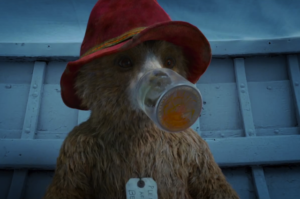 Paddington bear enjoying marmalade