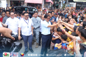 President Marcos visits Community Mortgage Program communities in Barangay 167-Llano to meet Caloocan housing beneficiaries.