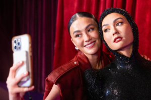 Agnez Mo’s Madame Tussauds Hollywood wax figure wears the black sequined jumpsuit featured in her 2023 “Get Loose” music video with Ciara. [photo credit: Madame Tussauds Hollywood ]
